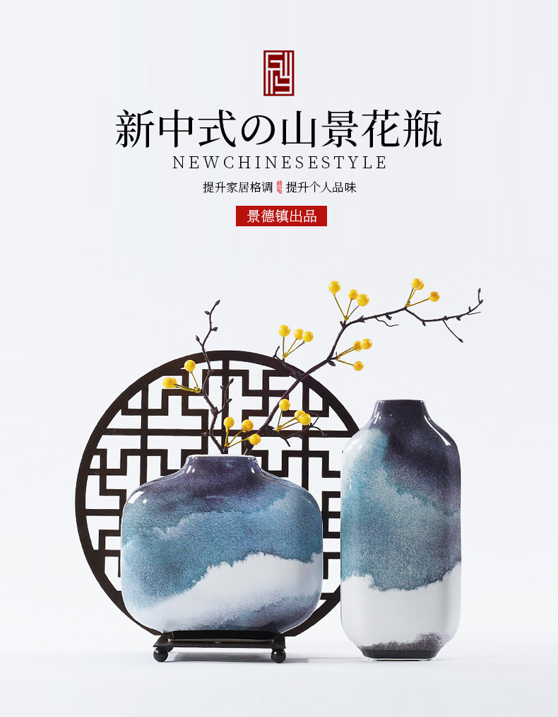 New Chinese style ceramic vase furnishing articles of modern creative flower arrangement sitting room porch zen retro TV ark, home decoration