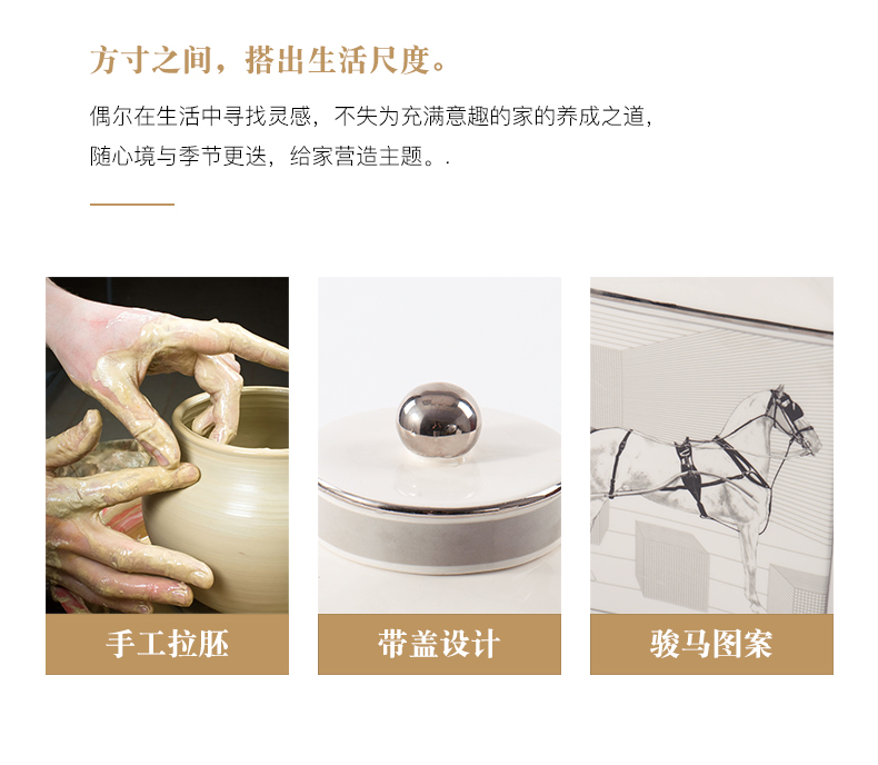 Modern new Chinese style home furnishing articles rich ancient frame storage tank of pottery and porcelain decoration creative light sitting room key-2 luxury soft decoration