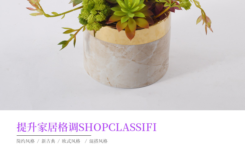 Jane beautiful marble ceramic vase color plating metal household soft outfit furnishing articles between example interior decoration flower