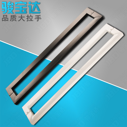 Black white sprayed square tube stainless steel glass door handle solid wood door handle handle armrest 166