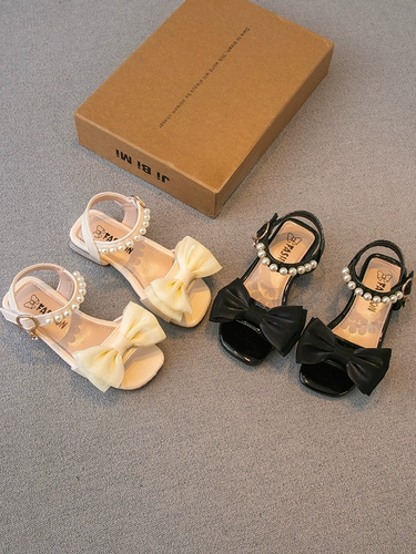 Летние сандалии, обувь, нескользящий детский наряд маленькой принцессы, мягкая подошва, подходит для подростков, в западном стиле