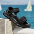 Giày đi biển thể thao nam ngoài trời xu hướng da sandal đế dày đế mềm đế mềm 2019 hè mới phong cách - Sandal