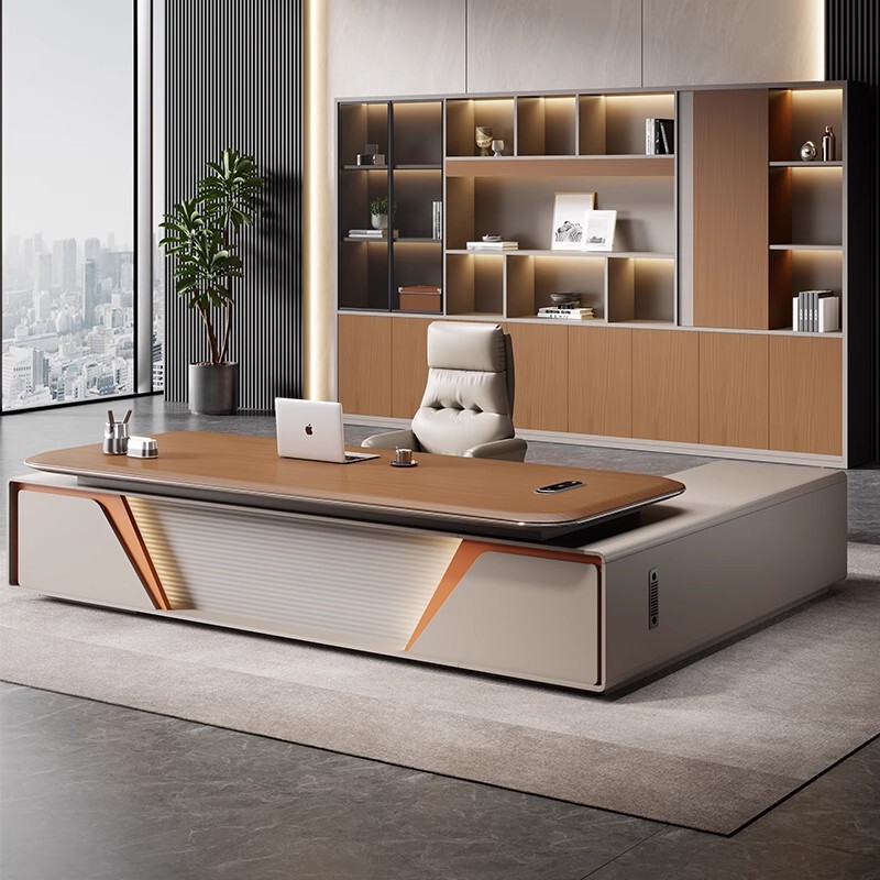 Boss Desk, Office Desk and Chair Set, Light Luxury Minimalist Style, Executive Desk, Supervisor Desk, Manager Desk and Chair, Executive Desk Set Boss Desk, Office Desk and Chair Set, Light Luxury Minimalist Style, Executive Desk, Supervisor Desk, Manager Desk and Chair, Executive Desk Set