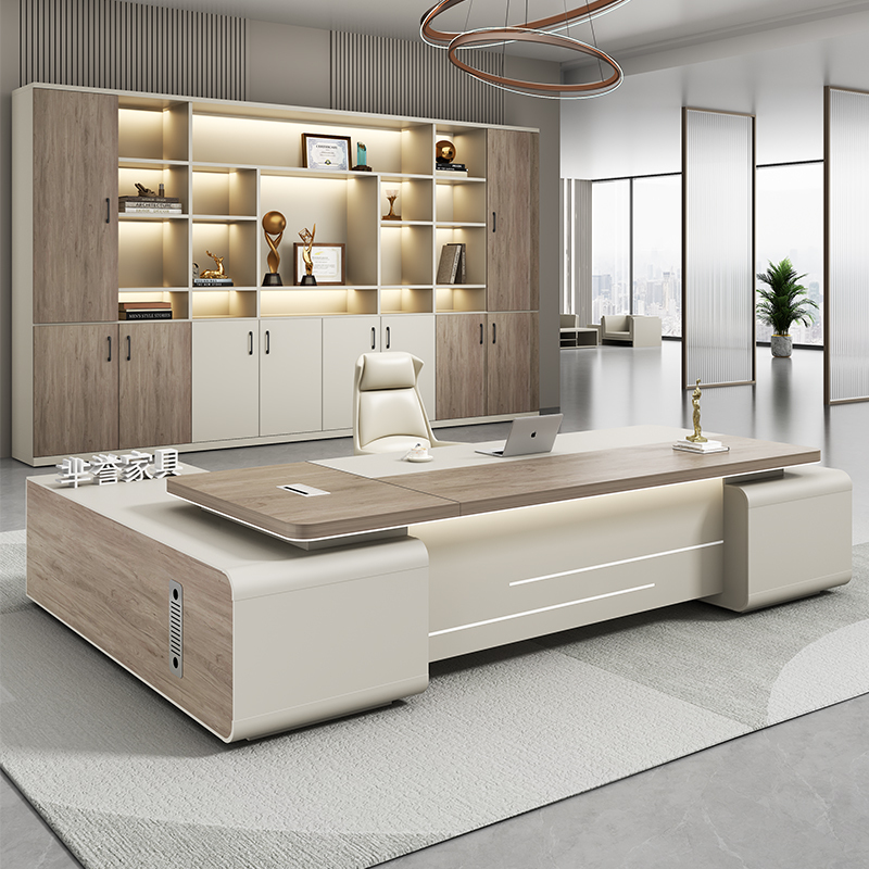 Boss Desk, Office Desk, Simple Modern Office Executive Desk, President Desk, Supervisor Manager Office Desk and Chair Set