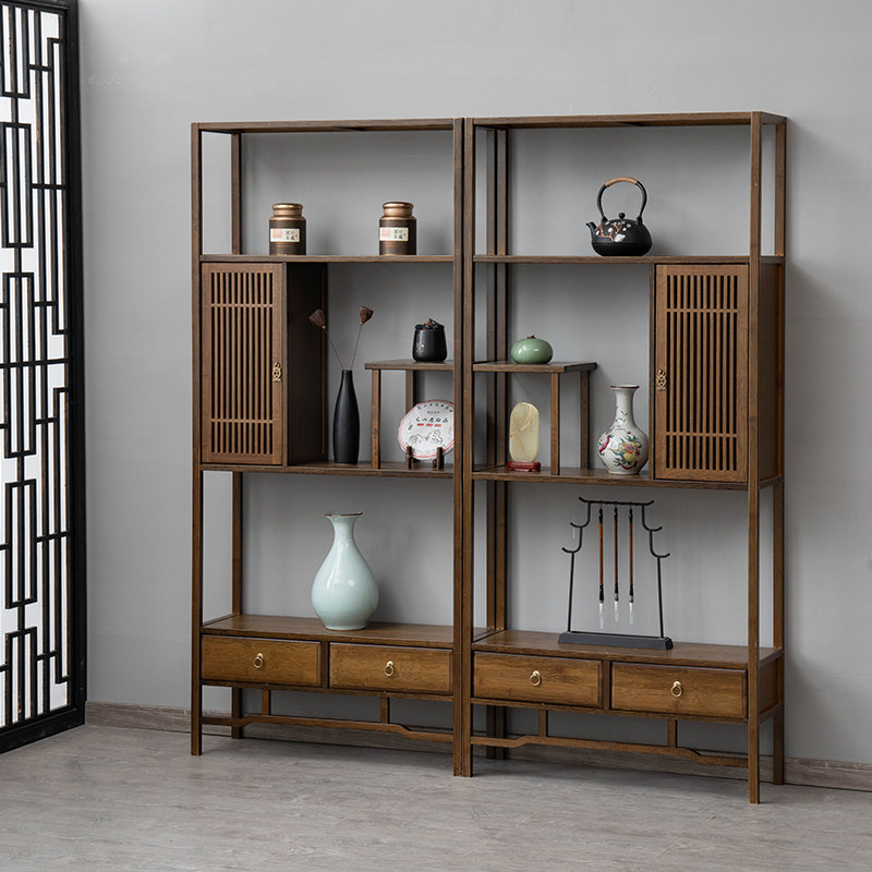 Bogu rack tea rack display rack new Chinese style Duobao Pavilion antique rack tea room tea display cabinet tea set rack