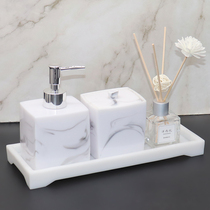 Hotel hand sanitizer bottle Hand cream bottle tray set European bathroom toiletries ornaments Model room jewelry