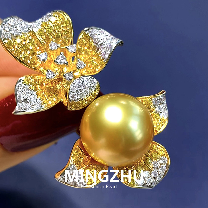 25年最新！南洋金珠戒指测评：12-13mm浓金海水珍珠+18K金钻石，轻奢珠宝中的天花板？-手饰-淘宝好物网