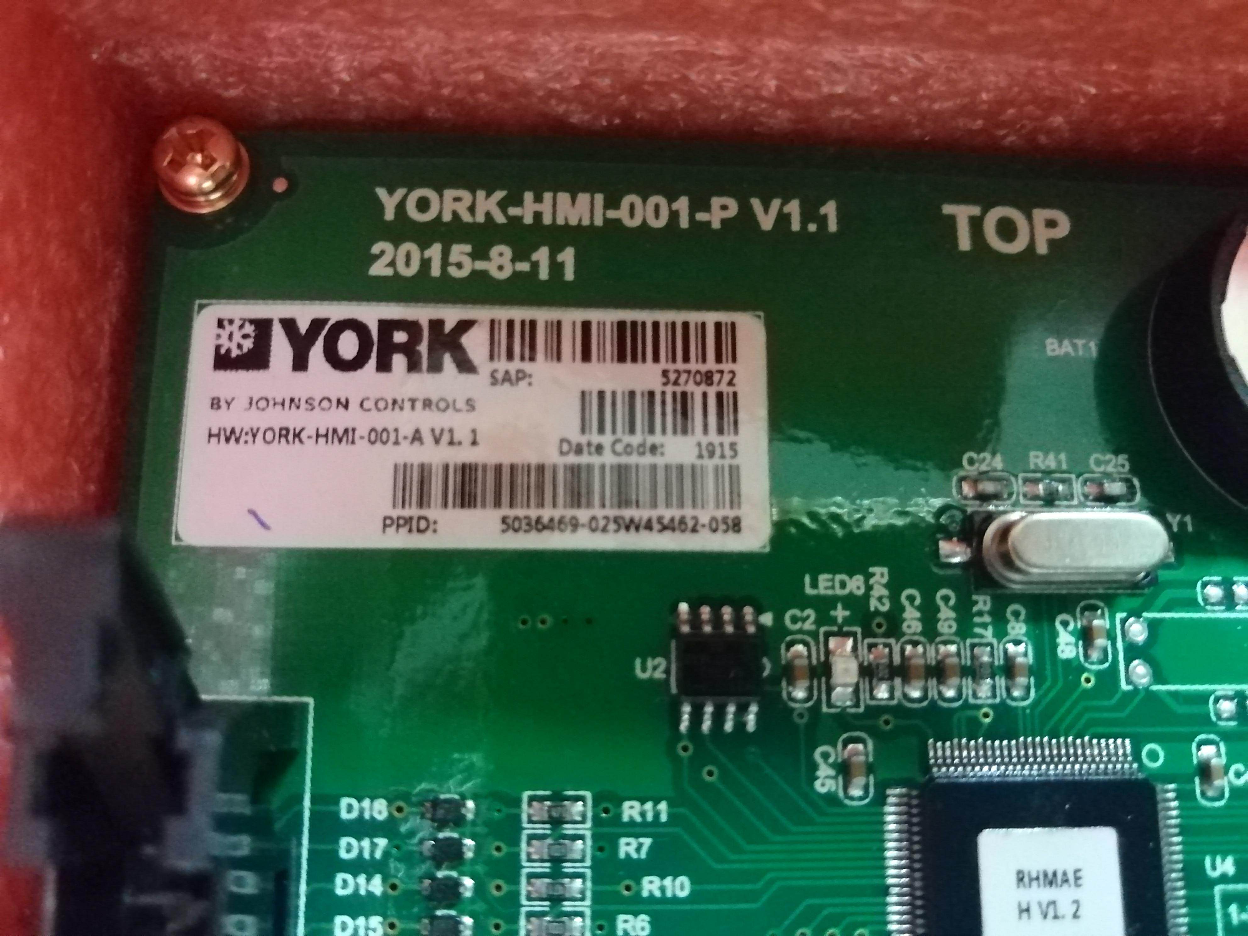 York YCAE065 Low Temperature Set Control SAP: 5270872