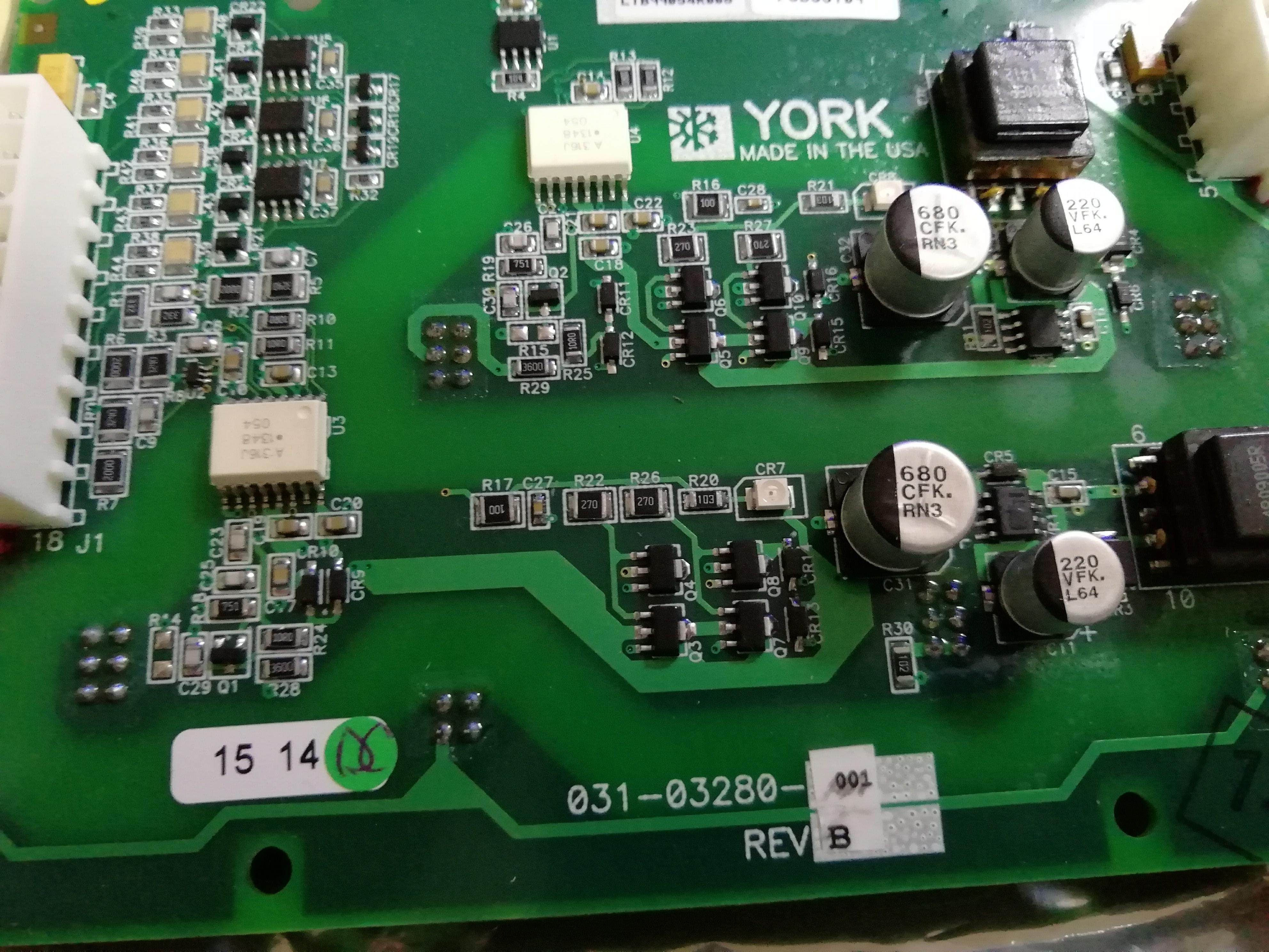 The York 031-03280-001 board of the