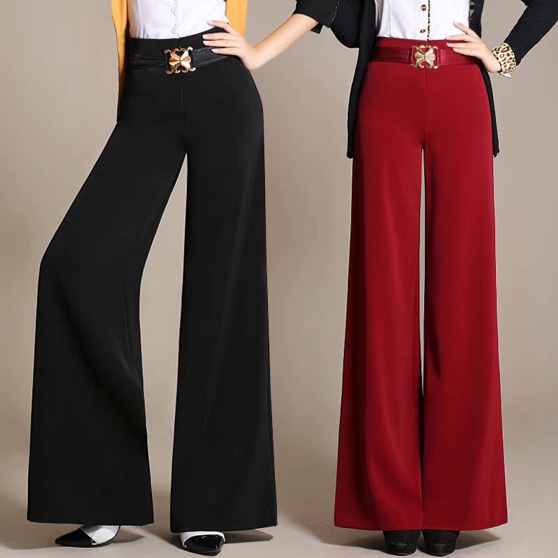 Large straight modern dance culottes female adult Latin dance pants ballroom dance high waist wide leg female dance practice clothes pants