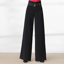 Dan Bo Luo womens modern dance wide leg pants high waist national standard dance new pants dance pants adult spring and summer Latin dance pants