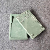 Yan Yantai Authentic Natural Old Pit Jade Frozen Pine Flower Stone Palace Stone Pine Flower Stone Box Stone Cover Practical Yantai