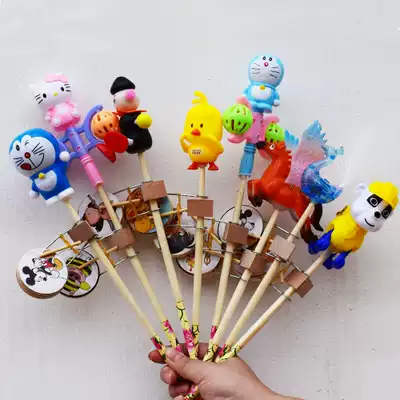 Hot sale stall Temple Fair supply toy puppet shaking drum Shaking drum Puppet drum cartoon wooden man rattle toy