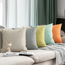 Vegan Cotton Hemp Cushions Square Home Pure Color Linen Backrest Cushion Brief Modern Living Room Large Hug Pillow