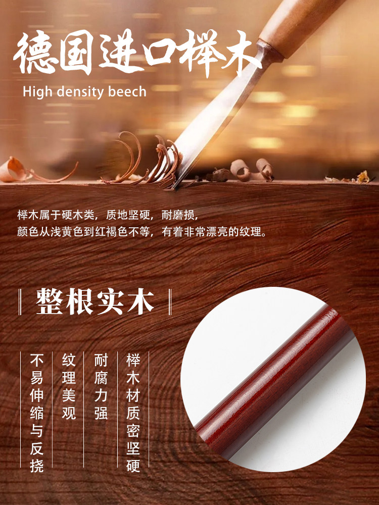 Imported Beech Wood Walking Stick for the Elderly, Lightweight, Non-Slip Wooden Cane, Walking Aid for Seniors, Anti-Fall Wooden Crutch