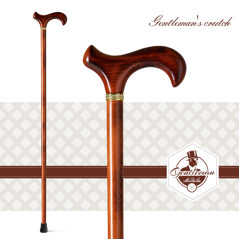 英国紳士用ブナ材杖 レトロスタイル 高齢者用滑り止め杖 黒杖 軽量 高齢者用歩行杖