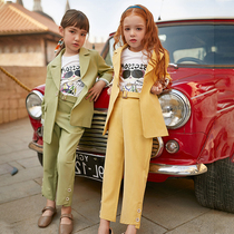 Children Suits Suit Spring Dress New Girl Casual Western Suit Jacket Walking Show Fried Street Model Ttai Dresses Foreign Air