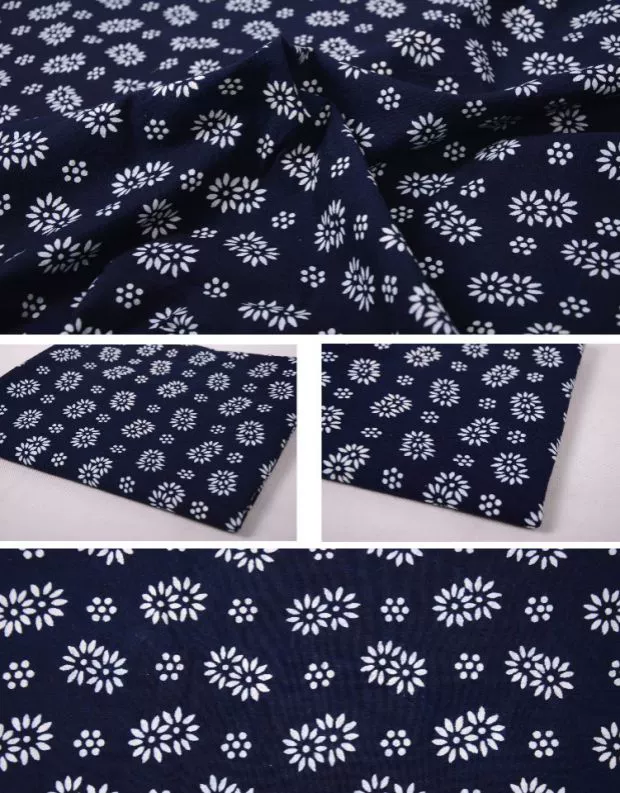 Vải Danfeng: cotton handmade thực vật màu xanh in vải khăn trải bàn vải batik vải rèm - Vải vải tự làm vải thun sọc