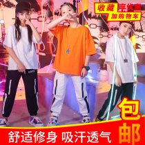 Childrens hip-hop clothing Boys  suit short-sleeved clothes hiphop suit Hip-hop handsome trendy student performance suit