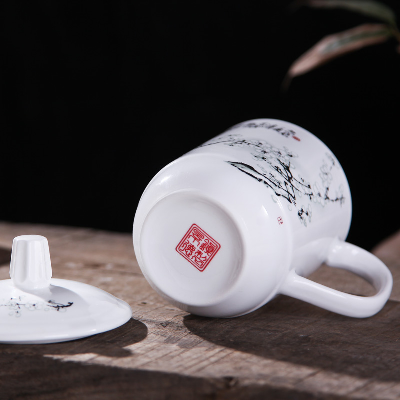 Jingdezhen ceramic cup with cover cup home hotel office meeting only 10 to 400 ml cups gift cup