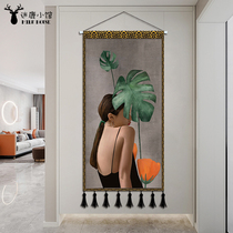 ins modern light and luxurious fabric hanging drawing room renovation wall cloth mesh red background cloth hanging cloth bedroom bedside tapestry