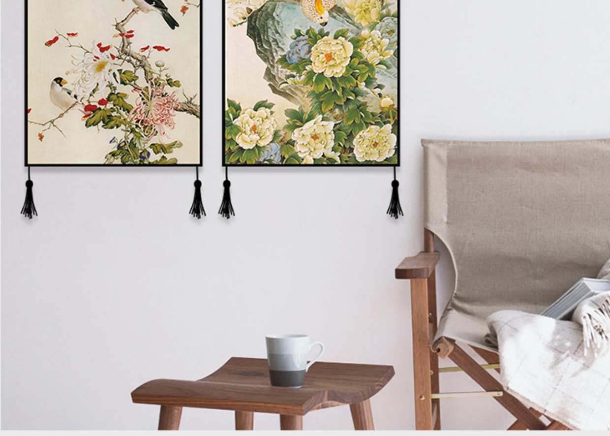 Trung Hoa vải treo rèm cửa in treo vải nền phòng ngủ phòng khách tấm thảm tường vải tấm thảm trang trí bức tranh thảm treo tường trang trí