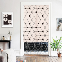 Nordic personality simple fabric door curtain bedroom half curtain kitchen bathroom curtain winter warm partition curtain windproof