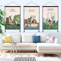 Fresh ins cloth hanging painting bedroom restaurant decoration painting Girl heart dormitory tapestry bedside hanging cloth wall painting wall painting mural