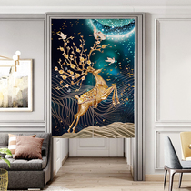 Light luxury elk fabric cotton curtain porch partition curtain bedroom room bathroom kitchen shade decoration half curtain