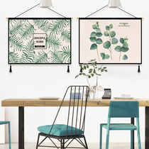 Nordic green fabric Hanging painting Hanging curtain ins hanging cloth background cloth Bedroom living room tapestry Wall cloth Tapestry decorative painting
