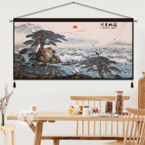 Chinese greeting guest pine cross version wall cloth hanging cloth china wind sofa hair background cloth living room decoration tapestry electric meter box decoration
