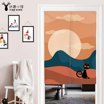 Cartoon Cloth Art Door Curtain Hotel Kitchen Anti-Oil Smoke-Proof Partition Curtain Bedroom Semi-Curtain Fitting Room Inwind Shelter Cloth Curtain