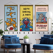 Creative graffiti Grand number entry into the house Hangguan Hung Painting Restaurant Fabric Tapestry Tapestry Corridor Aisle Decoration Painting Wall Painting Vertical
