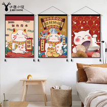 Day style Hospitality Cat Cloth Art Hanging Painting Living-room Sofa Genguan Decoration Painting Bedroom Bedside Background Fabric Hairdressel Tapestry