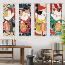 Japanese-style lucky cat tapestry wall decoration background homestay Net red hanging cloth wall cloth bedside hanging painting cloth art hanging painting