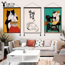Tide brand cat personality cartoon fabric hanging painting restaurant fun Net red tapestry live decoration background bedside hanging cloth