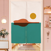 Cloth Art Door Curtain Toilet Kitchen Anti-Oil Smoke-Proof Partition Curtain Bedroom Shelter Semi-Curtain Nordic Aisle Free of perforated cloth blinds