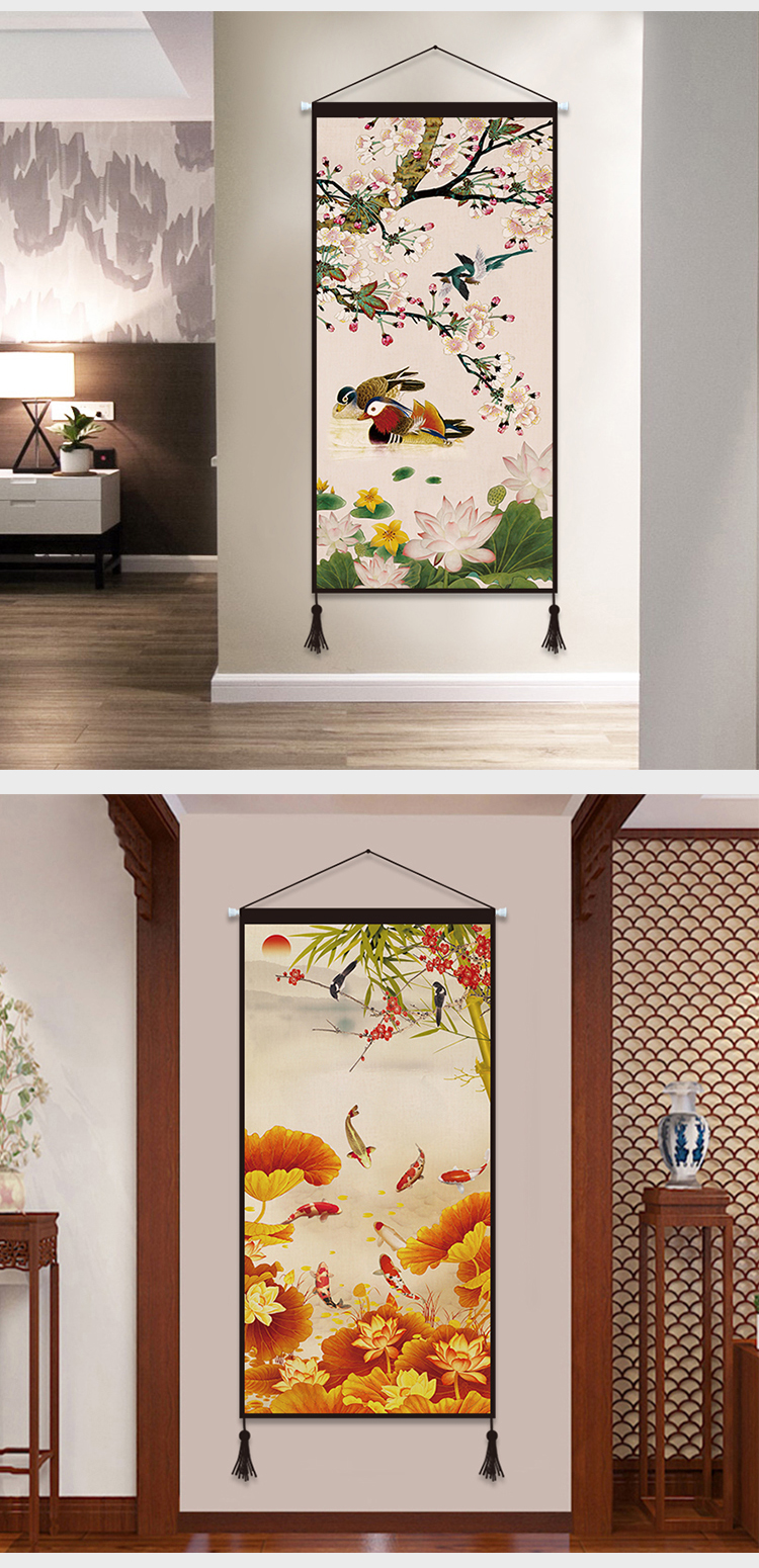 bức tranh vải chim Trung Quốc trang trí sơn phòng khách lối vào nhà hàng tường tấm thảm lớn tấm thảm sơn nền tường bao che - Tapestry thảm trang trí phòng ngủ