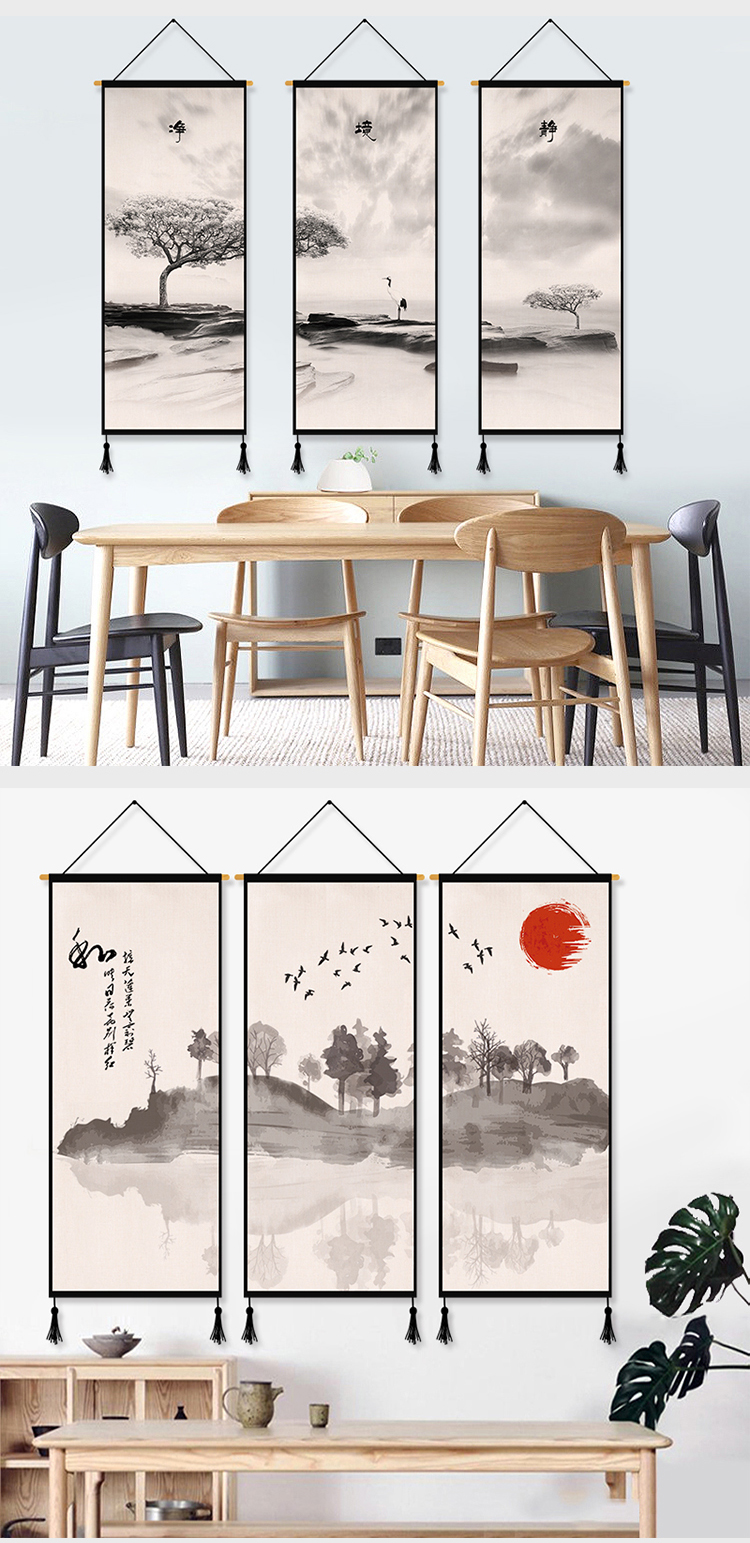 sơn trang trí Trung Quốc bồi đắp nền sống treo nền vải nền vải ins hộp mét chặn bức tranh vải frameless - Tapestry thảm treo tường thổ cẩm