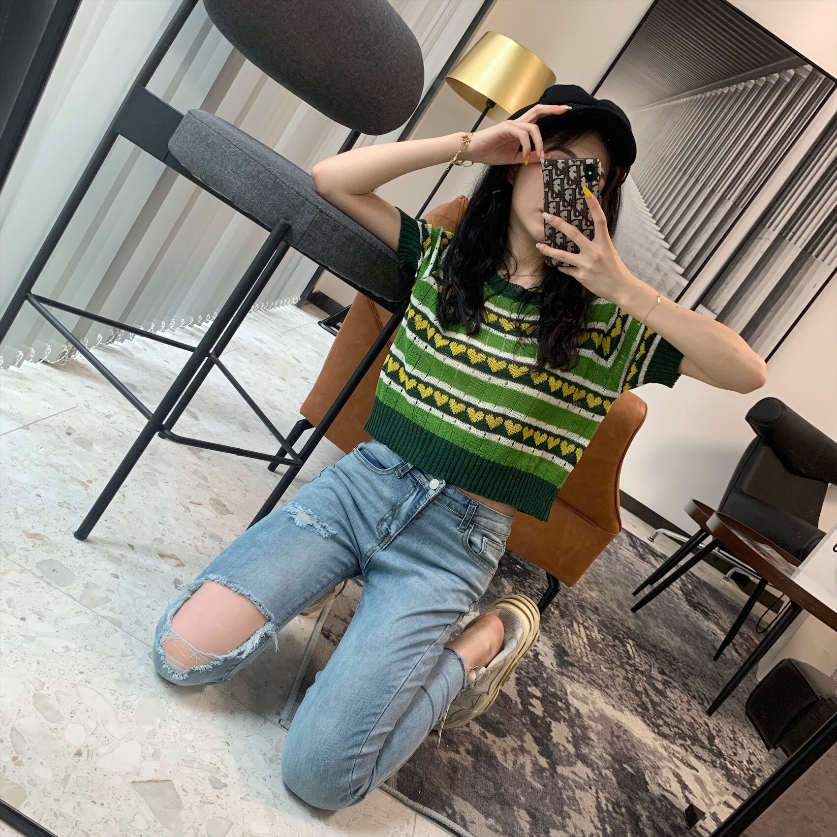 chic trendy slimming ripped jeans for women 2021 Spring and Autumn, Hyuna style 9-inch pants from Dongdaemun, South Korea pic 17