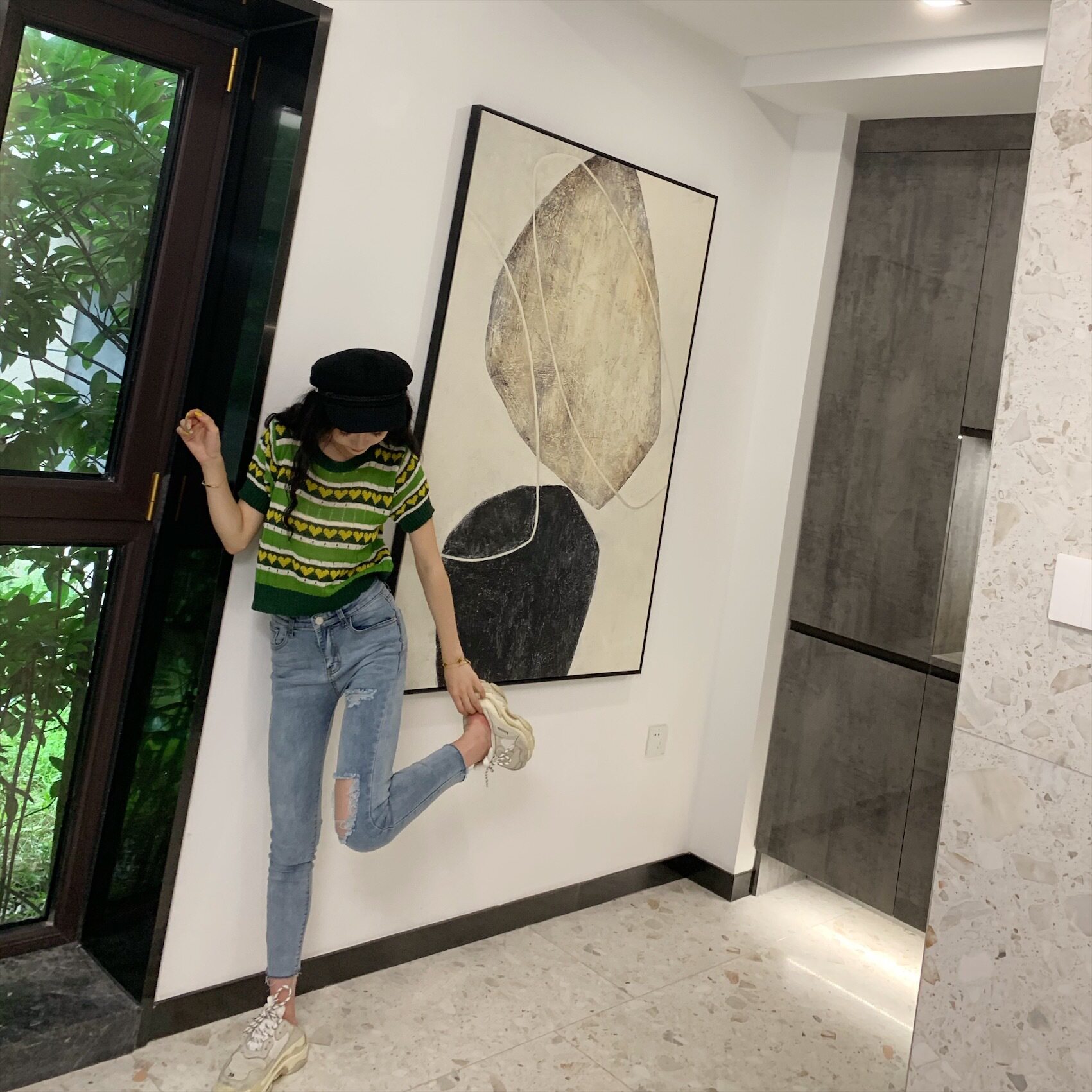 chic trendy slimming ripped jeans for women 2021 Spring and Autumn, Hyuna style 9-inch pants from Dongdaemun, South Korea pic 53