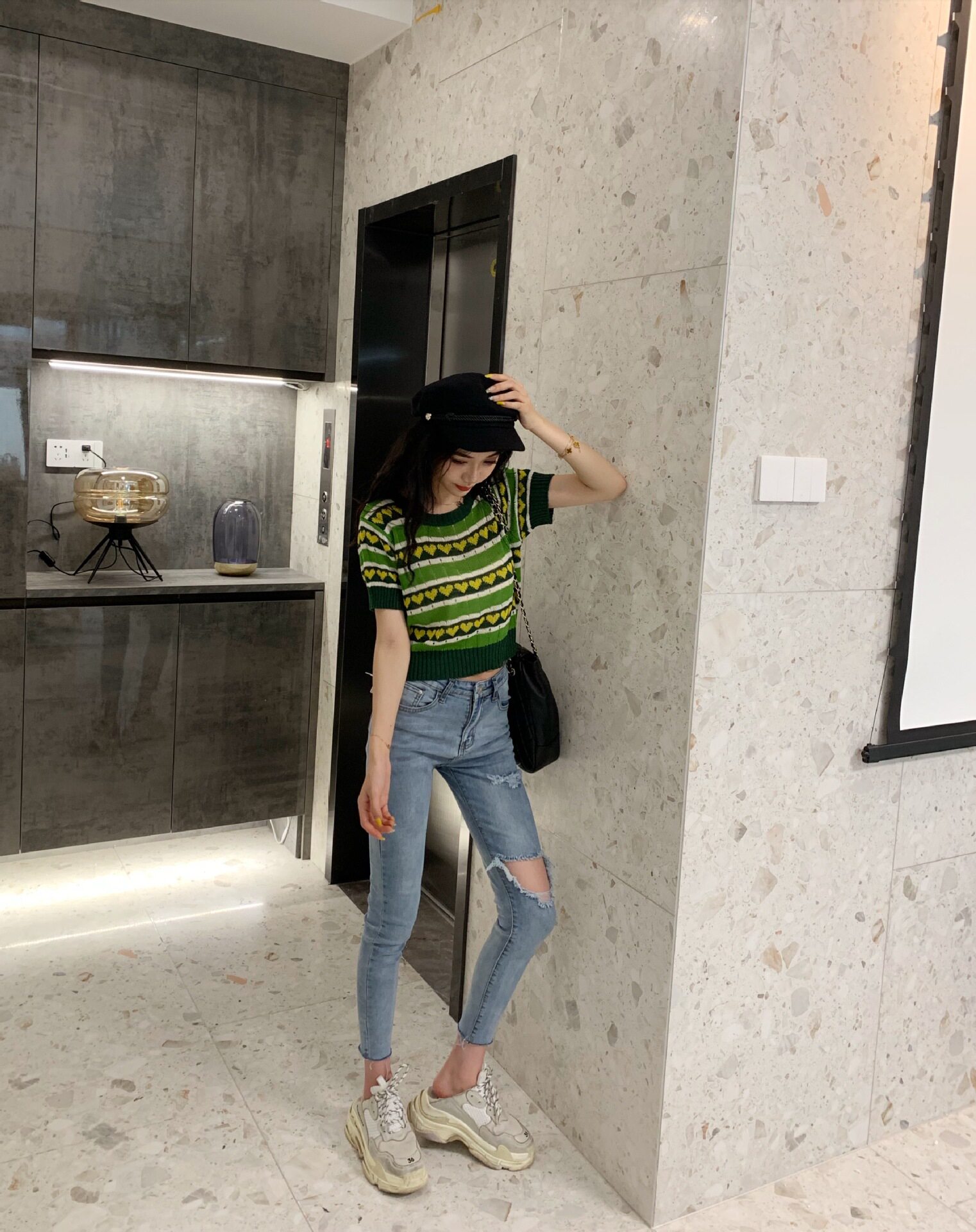 chic trendy slimming ripped jeans for women 2021 Spring and Autumn, Hyuna style 9-inch pants from Dongdaemun, South Korea pic 69