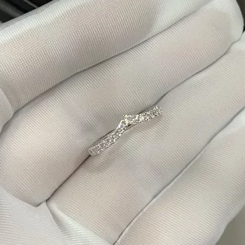 S925 silver v-shaped cultured diamond ring, classic women's row ring, small fresh style, commuter versatile v crown row ring
