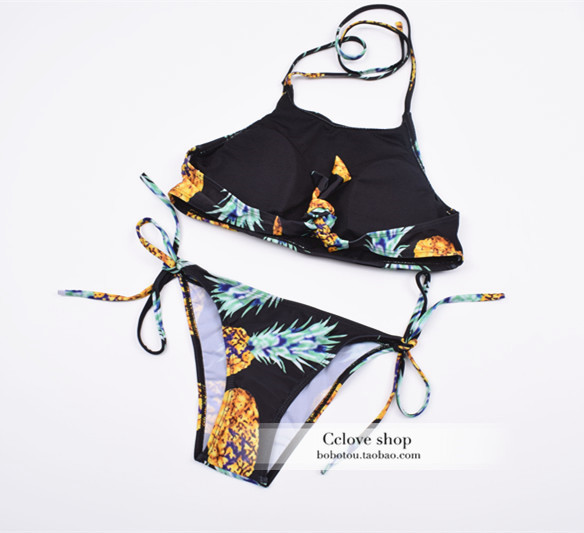 Châu Âu và Hoa Kỳ gợi cảm khoe bikini bikini gợi cảm là bộ đồ bơi mỏng in ren bộ đồ bơi nữ 2 mảnh	