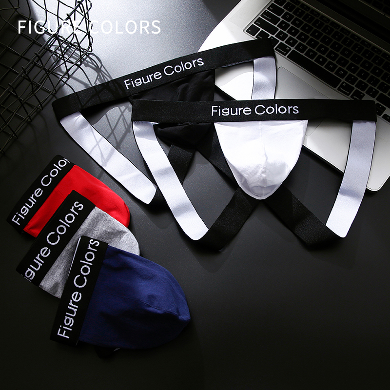 Figure Colors New Men's Large Size Double Thong Pure Cotton Low-Rise Sexy Underwear Men's Gay Underwear