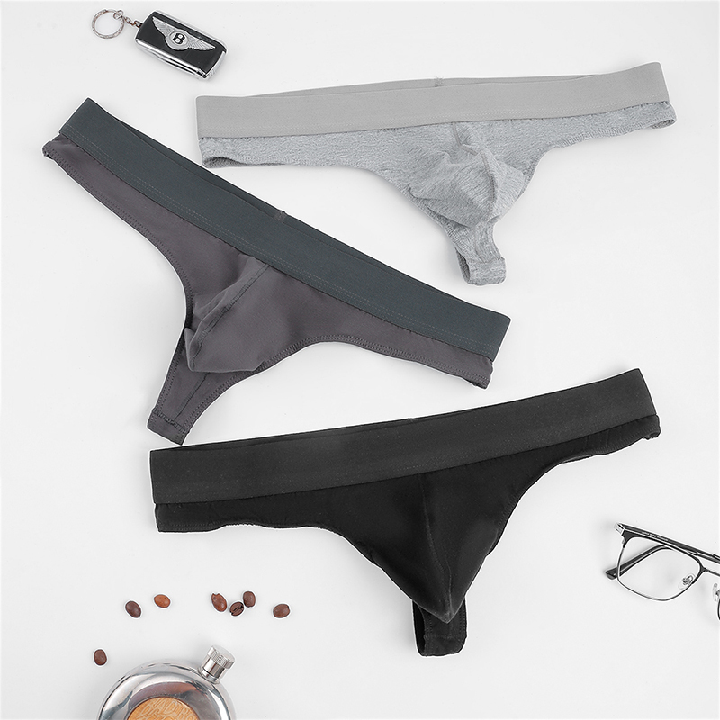 Figure Colors Sexy Low-Waist Men's Thong Pure Cotton Pure Desire Erotic Personality Extra Spicy Wide-Brimmed Underwear
