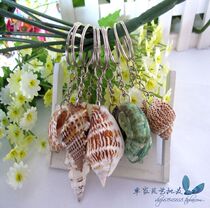 Natural sea snail shell key chain 4 wool random shipping key buckle