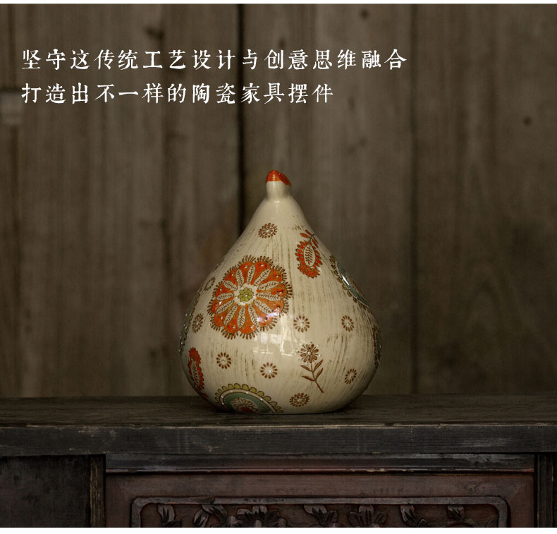 Ceramic furnishing articles hand - made famille rose porcelain goo goo chicken chicken to chicken furnishing articles furnishing articles ceramics creative do old act the role ofing