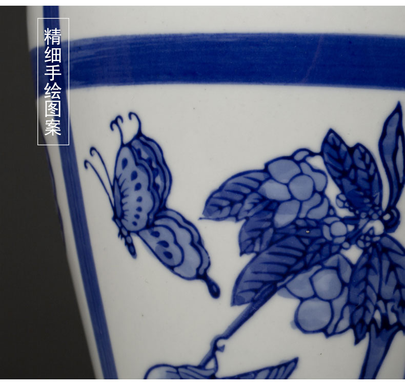 The rain tong household general | pot - bellied of blue and white porcelain jar jar marriage home furnishing articles ornaments of jingdezhen ceramic decoration blue and white