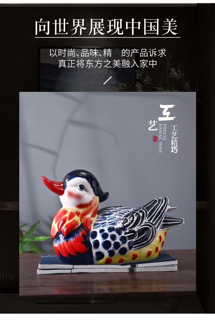 Ceramic yuanyang furnishing articles love creative head of a bed bedroom room decoration decoration of bedroom the head of a bed small wedding gift